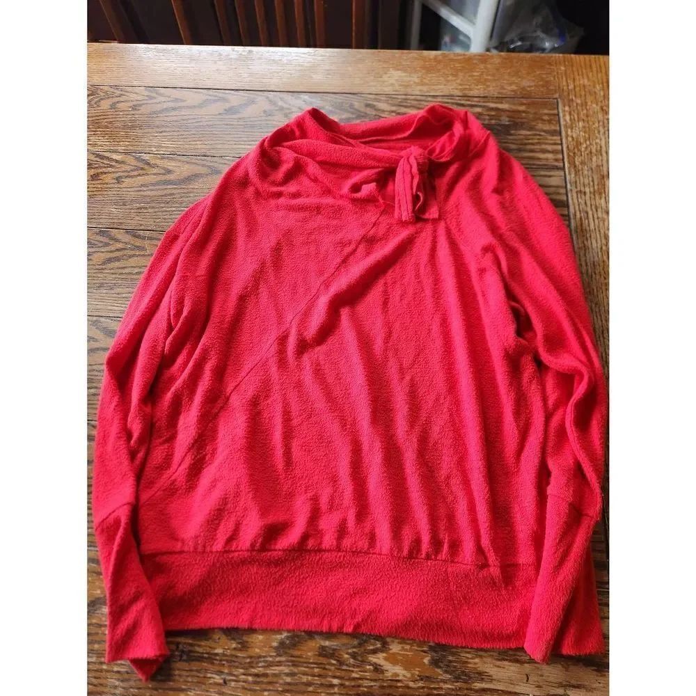 Nom Lou red tie neck  Maternity Sweater sz Medium
